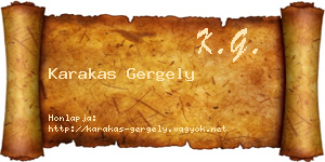 Karakas Gergely névjegykártya